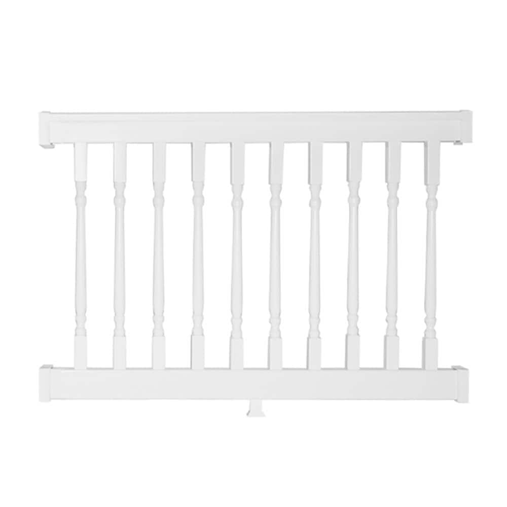 Weatherables Delray 3 ft. H x 4 ft. W Vinyl White Railing Kit with Colonial Spindles