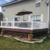 Weatherables Delray 3 ft. H x 4 ft. W Vinyl White Railing Kit with Colonial Spindles