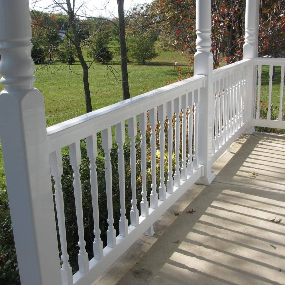 Weatherables Delray 3 ft. H x 8 ft. W Vinyl White Railing Kit with Colonial Spindles