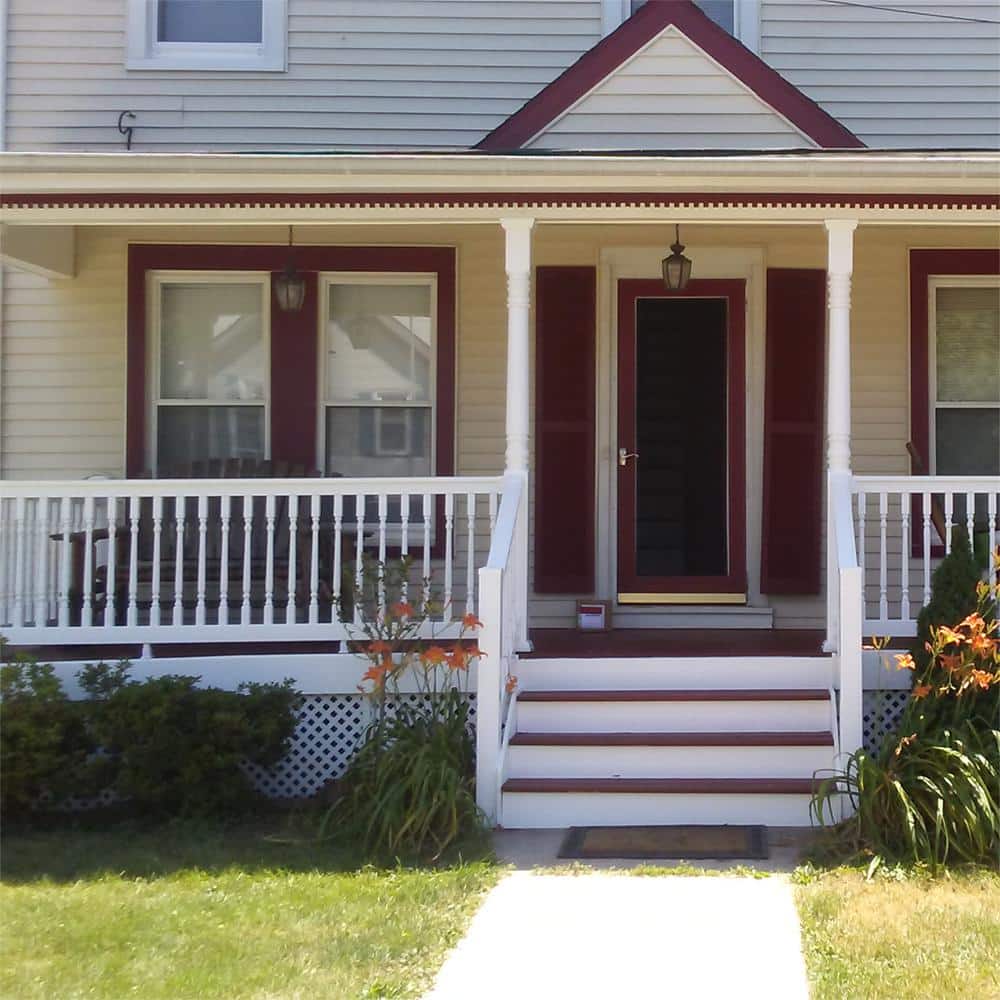 Weatherables Delray 3.5 ft. H x 8 ft. W Vinyl White Railing Kit with Colonial Spindles