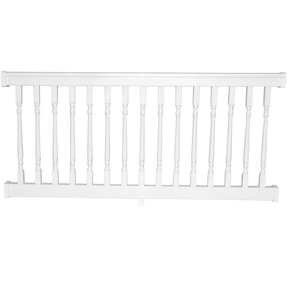 Weatherables Delray 3.5 ft. H x 8 ft. W Vinyl White Railing Kit with Colonial Spindles