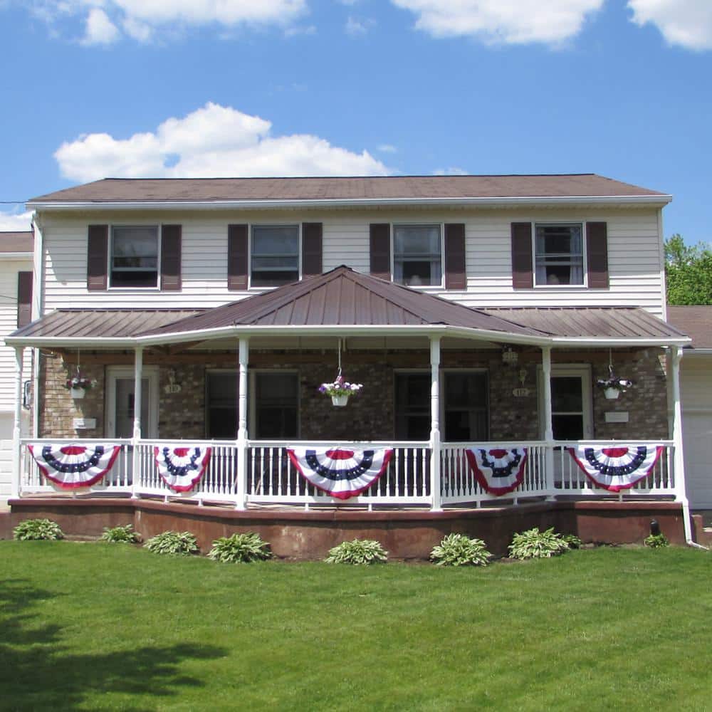 Weatherables Delray 3.5 ft. H x 8 ft. W Vinyl White Railing Kit with Colonial Spindles