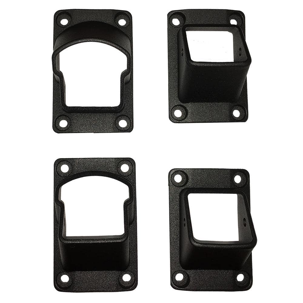 Weatherables Stanford Textured Black Aluminum Stair Railing Bracket Kit (4-Piece)