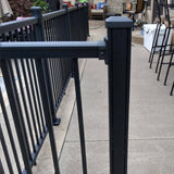 Weatherables Stanford Textured Black Straight Railing Bracket Kit (4-Piece)