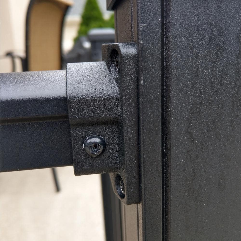 Weatherables Stanford Textured Black Straight Railing Bracket Kit (4-Piece)