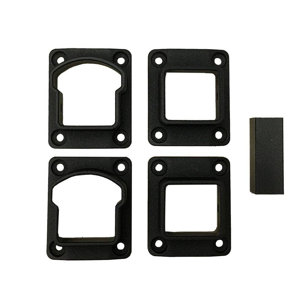 Weatherables Stanford Textured Black Straight Railing Bracket Kit (4-Piece)