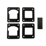 Weatherables Stanford Textured Black Straight Railing Bracket Kit (4-Piece)
