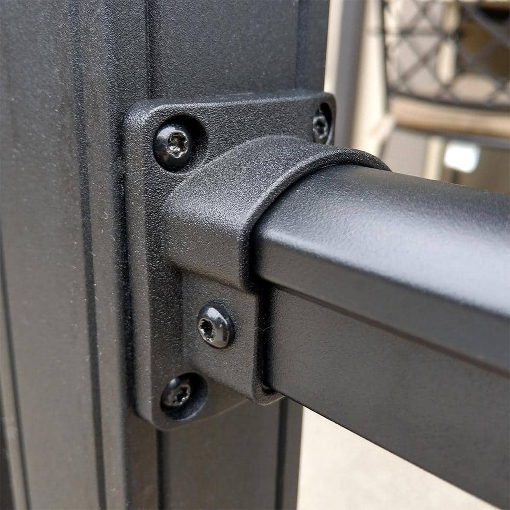 Weatherables Stanford Textured Black Straight Railing Bracket Kit (4-Piece)