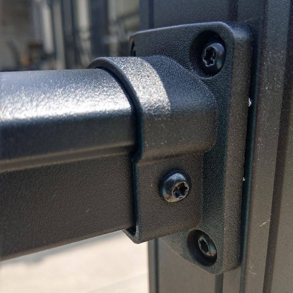 Weatherables Stanford Textured Black Straight Railing Bracket Kit (4-Piece)