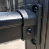 Weatherables Stanford Textured Black Straight Railing Bracket Kit (4-Piece)