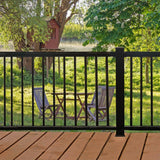 Weatherables Arlington Textured Black Aluminum Universal Railing Bracket Kit (4-Piece)