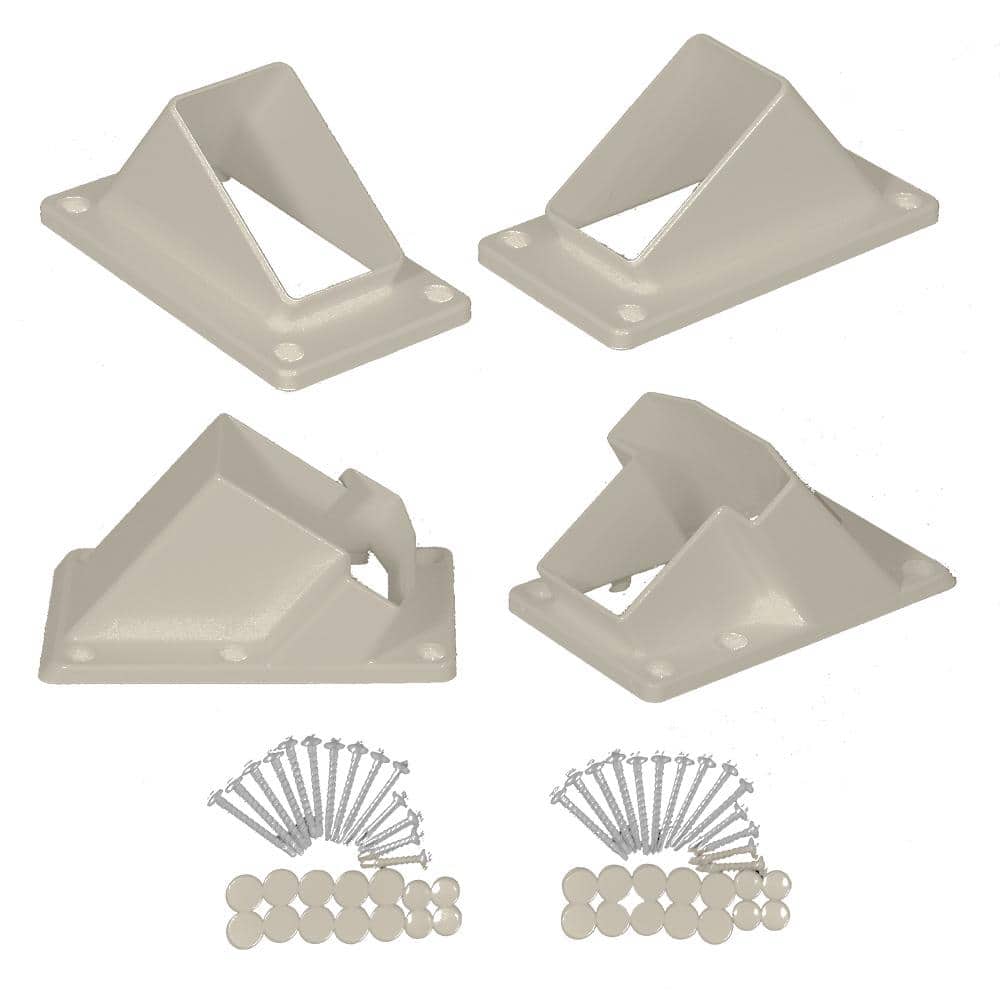 Weatherables Riviera Khaki Stair Railing Bracket Kit (4-Piece)