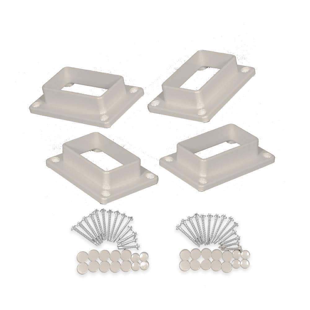 Weatherables Naples Tan Straight Railing Bracket Kit (4-Piece)