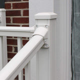 Weatherables Stanford Textured White Aluminum Stair Railing Bracket Kit (4-Piece)