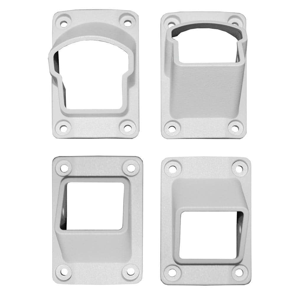Weatherables Stanford Textured White Aluminum Stair Railing Bracket Kit (4-Piece)