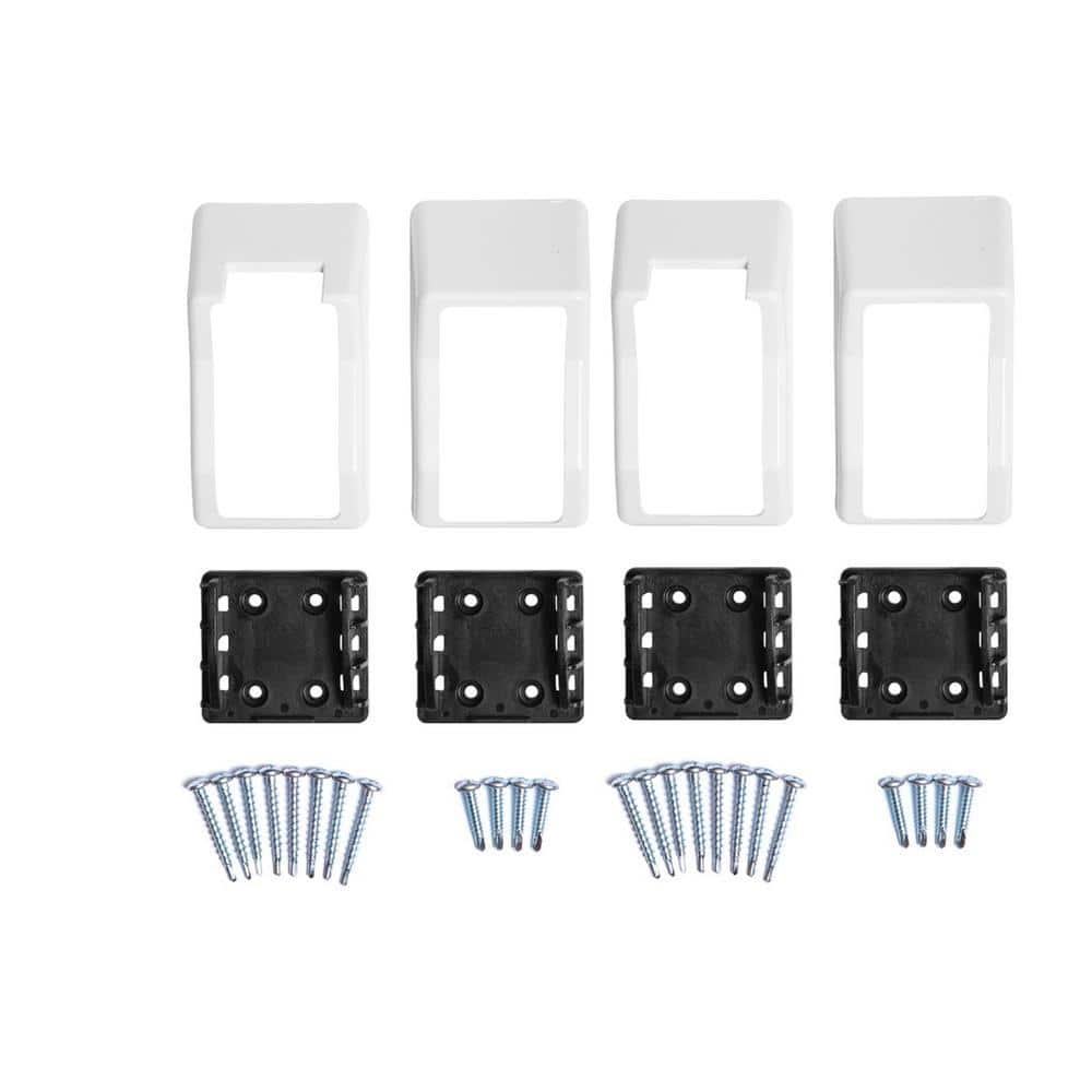Weatherables Walton White Stair Railing Bracket Kit (4-Piece)