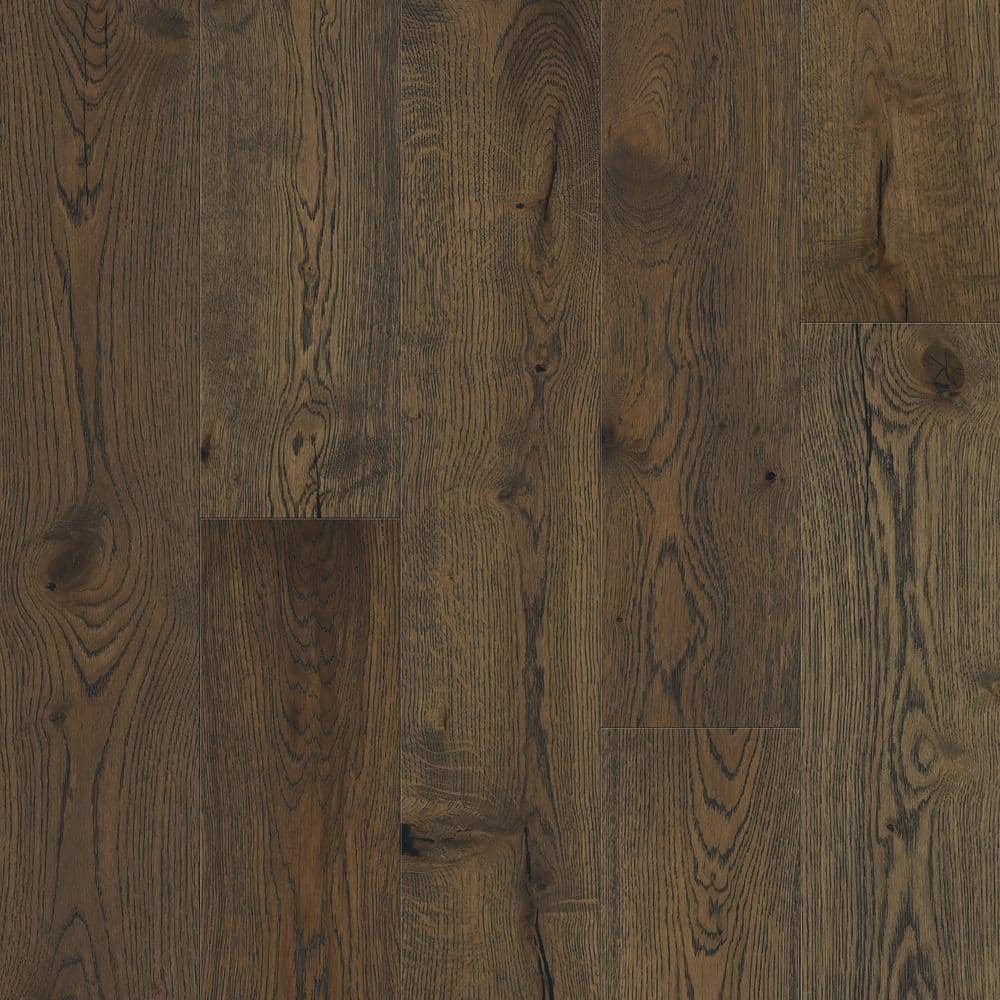 Sure+ Weathered Oak White Oak 1/4 in. T x 6.5 in. W Click Lock Hand Scraped Engineered Hardwood Flooring (21.7 sqft/case)