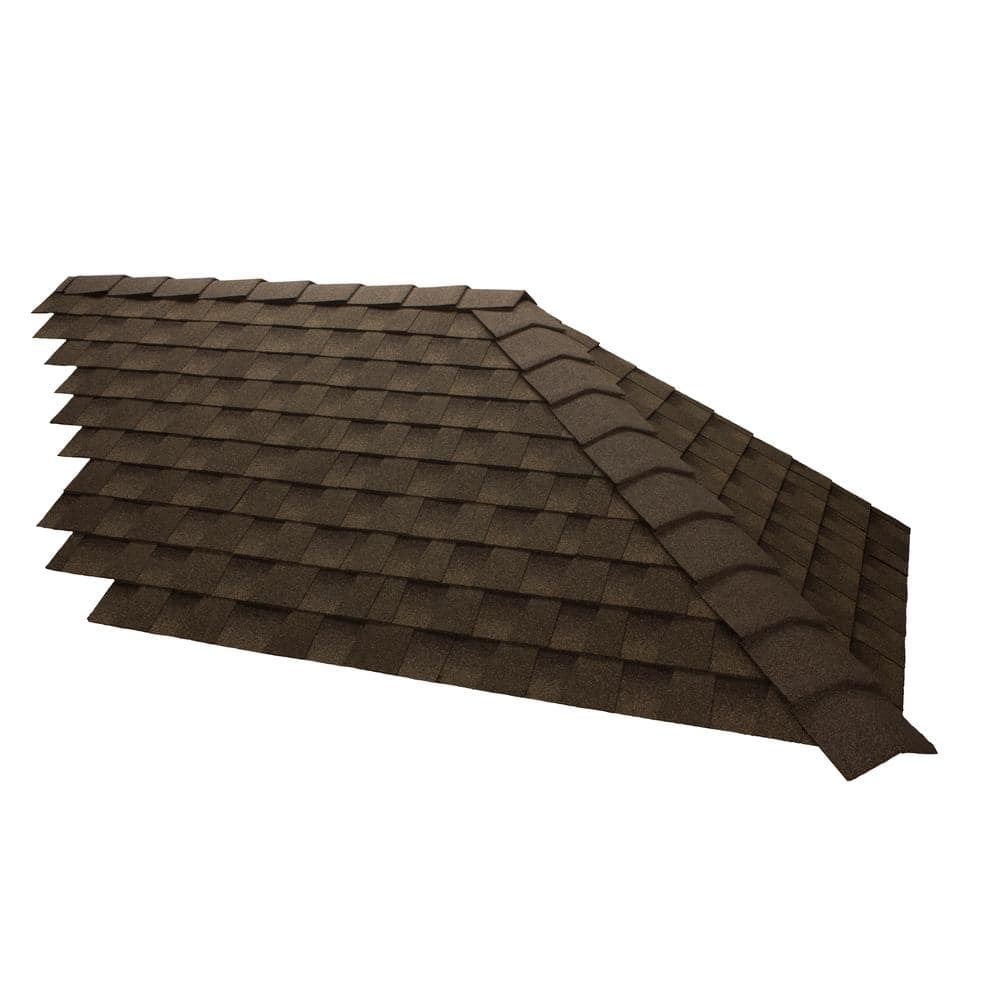 GAF TimberCrest Weathered Wood Bullnose Hip and Ridge Cap Shingles