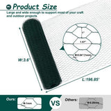 3.6 ft. x 196.85 ft. Galvanized Hexagonal Floral Green Welded  Wire, Outdoor Anti-Rust Chicken Wire Poultry Netting