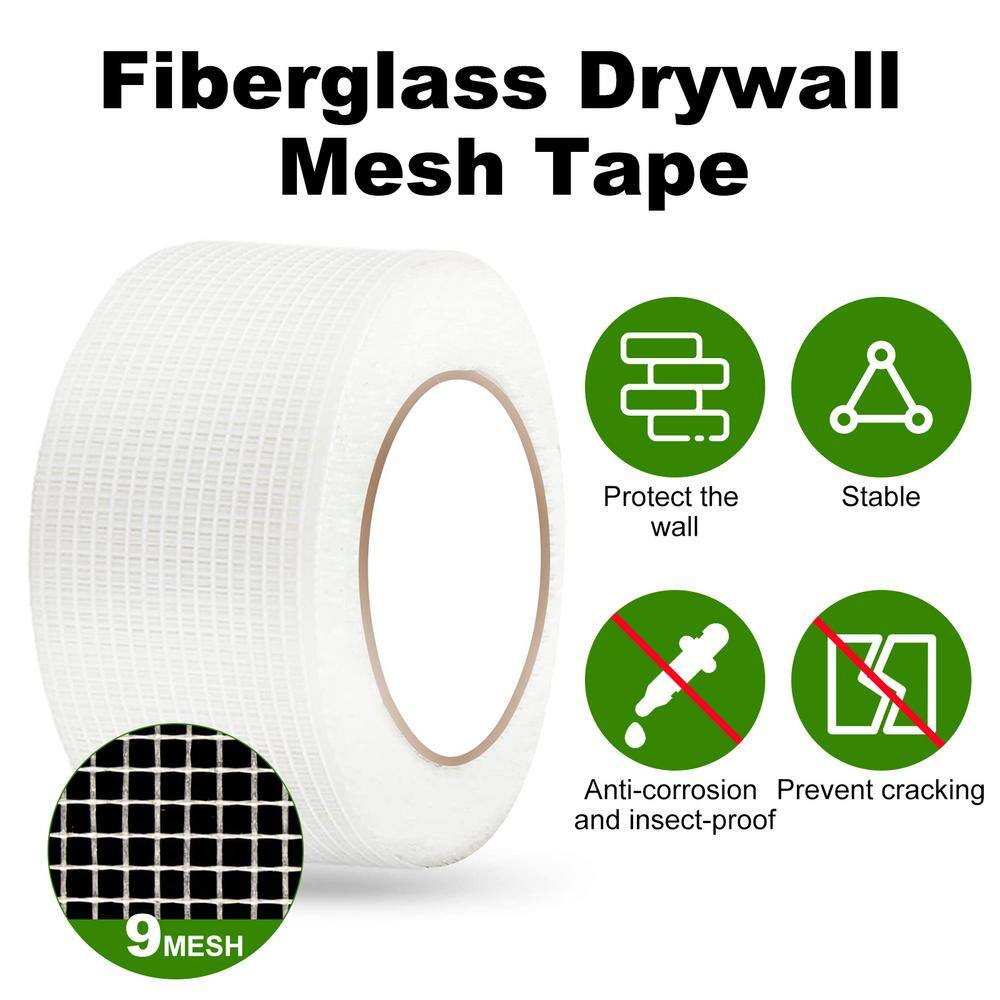 Wellco 7.9 in. x 164 ft. Self-Adhesive Fiberglass Mesh Drywall Joint Tape