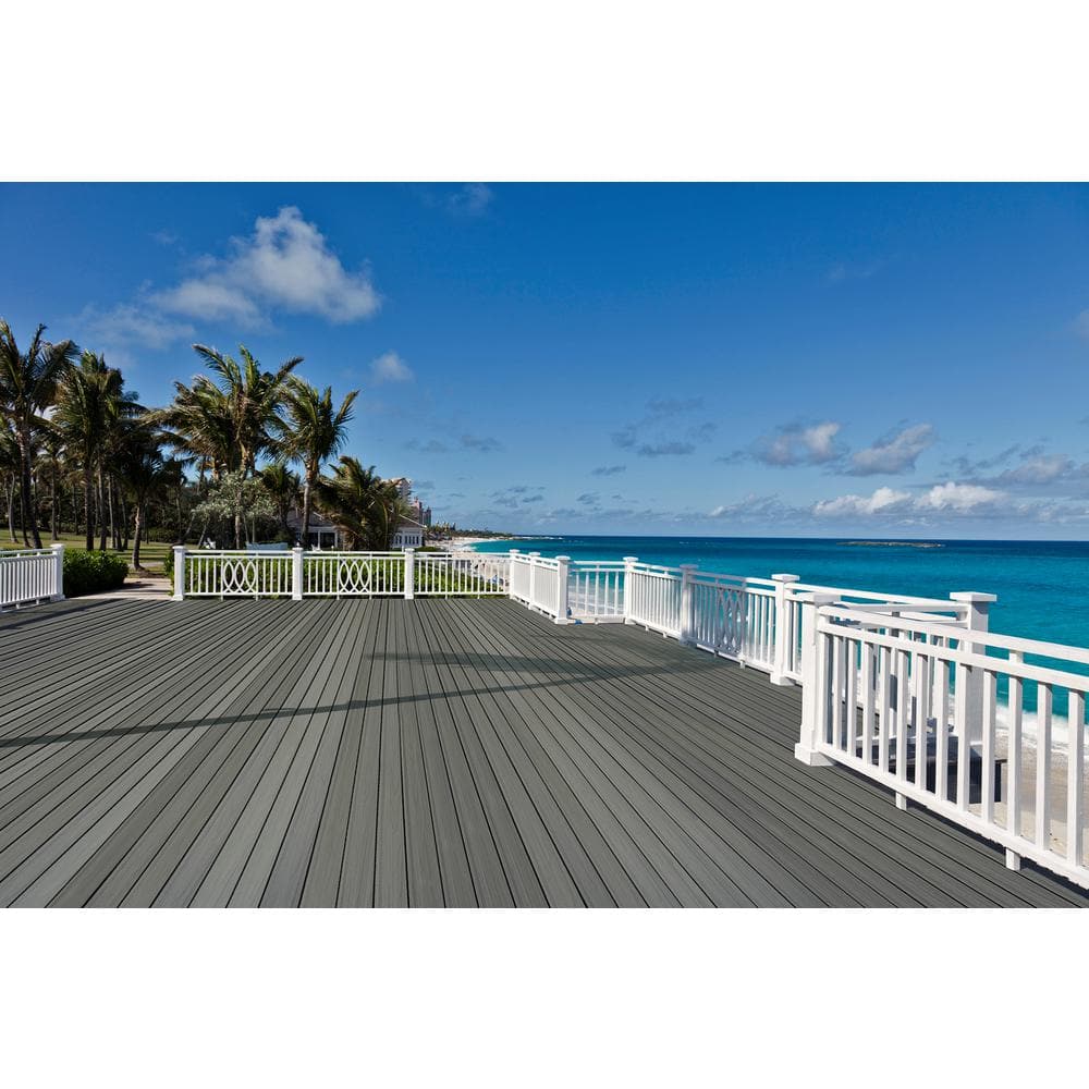 NewTechWood UltraShield Naturale Magellan Composite Decking Board 16 ft, Westminster Gray, 10-Pack