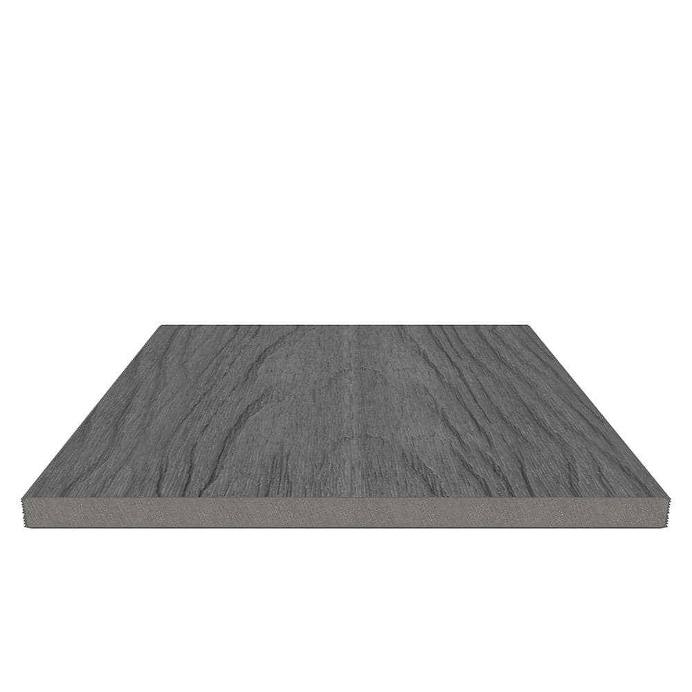 NewTechWood UltraShield Naturale Fascia 0.5 in. x 12 in. x 6 ft. Westminster Gray Composite Fasica Decking Board