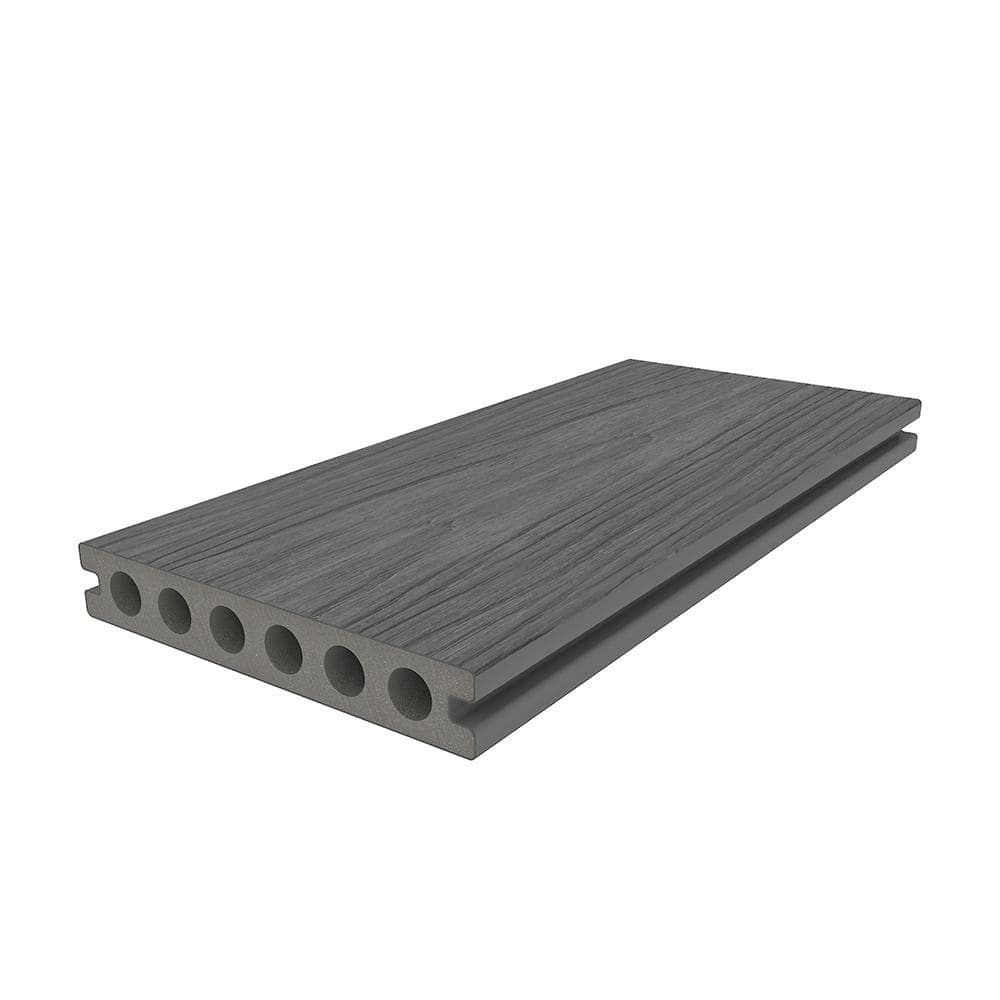 NewTechWood UltraShield Naturale Voyager Series 1 in. x 6 in. x 1 ft. Hollow Westminster Gray Composite Deck Board Sample