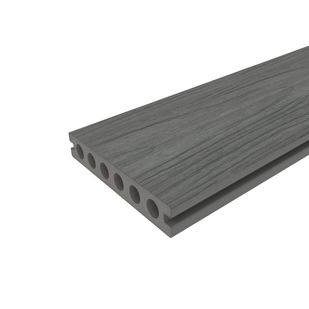 NewTechWood UltraShield Naturale Voyager Series 1 in. x 6 in. x 1 ft. Hollow Westminster Gray Composite Deck Board Sample