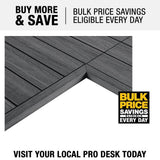 NewTechWood 1/12 ft. x 1 ft. Quick Deck Composite Deck Tile Inside Corner Trim in Westminster Gray (2-Pieces/Box)