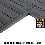 NewTechWood 1/12 ft. x 1 ft. Quick Deck Composite Deck Tile Inside Corner Trim in Westminster Gray (2-Pieces/Box)