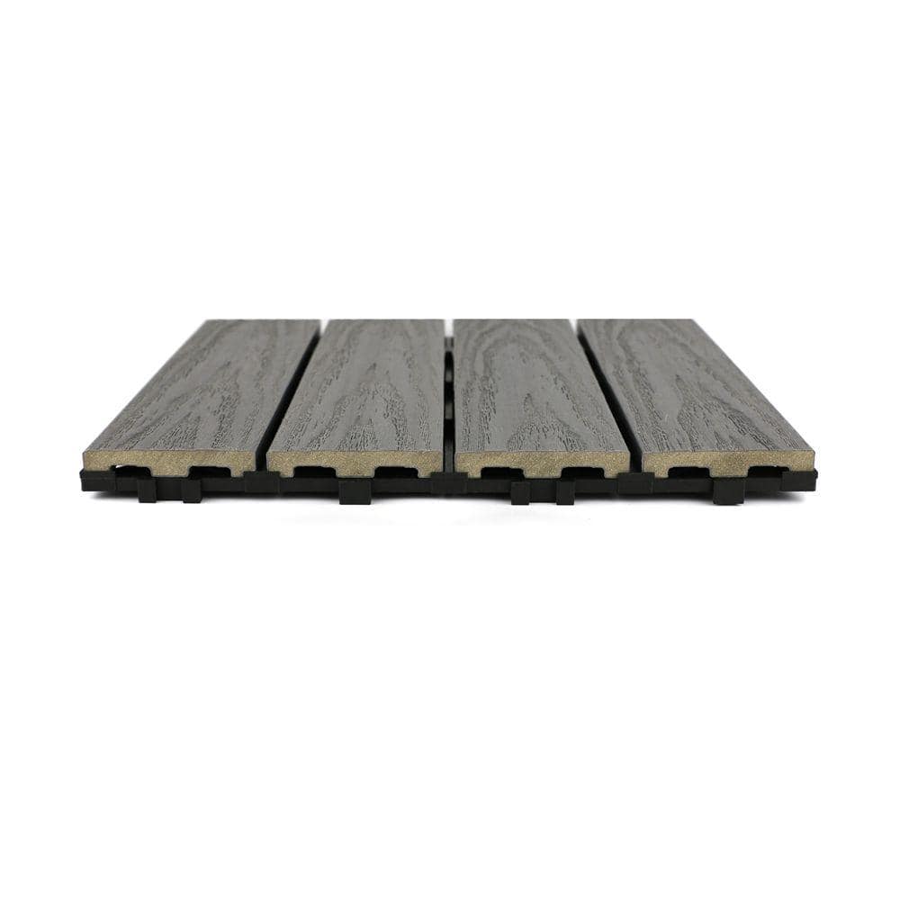 NewTechWood UltraShield Naturale 1 ft. x 1 ft. Quick Deck Outdoor Composite Deck Tile in Westminster Gray (10 sq. ft. Per Box)