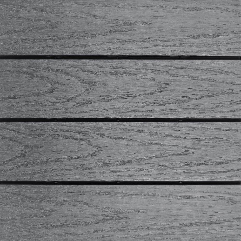 NewTechWood UltraShield Naturale 1 ft. x 1 ft. Quick Deck Outdoor Composite Deck Tile in Westminster Gray (10 sq. ft. Per Box)
