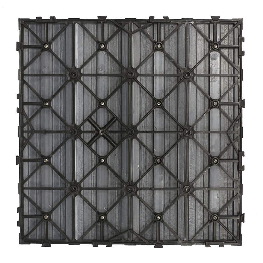 NewTechWood UltraShield Naturale 1 ft. x 1 ft. Quick Deck Outdoor Composite Deck Tile in Westminster Gray (10 sq. ft. Per Box)