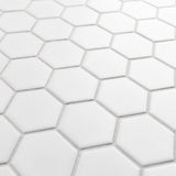 Merola Tile Metro Hex 2 in. Matte White Porcelain Mosaic Tile, 10-1/2 in. x 11 in. x 6 mm Sheet (8.21 sq. ft./Case)