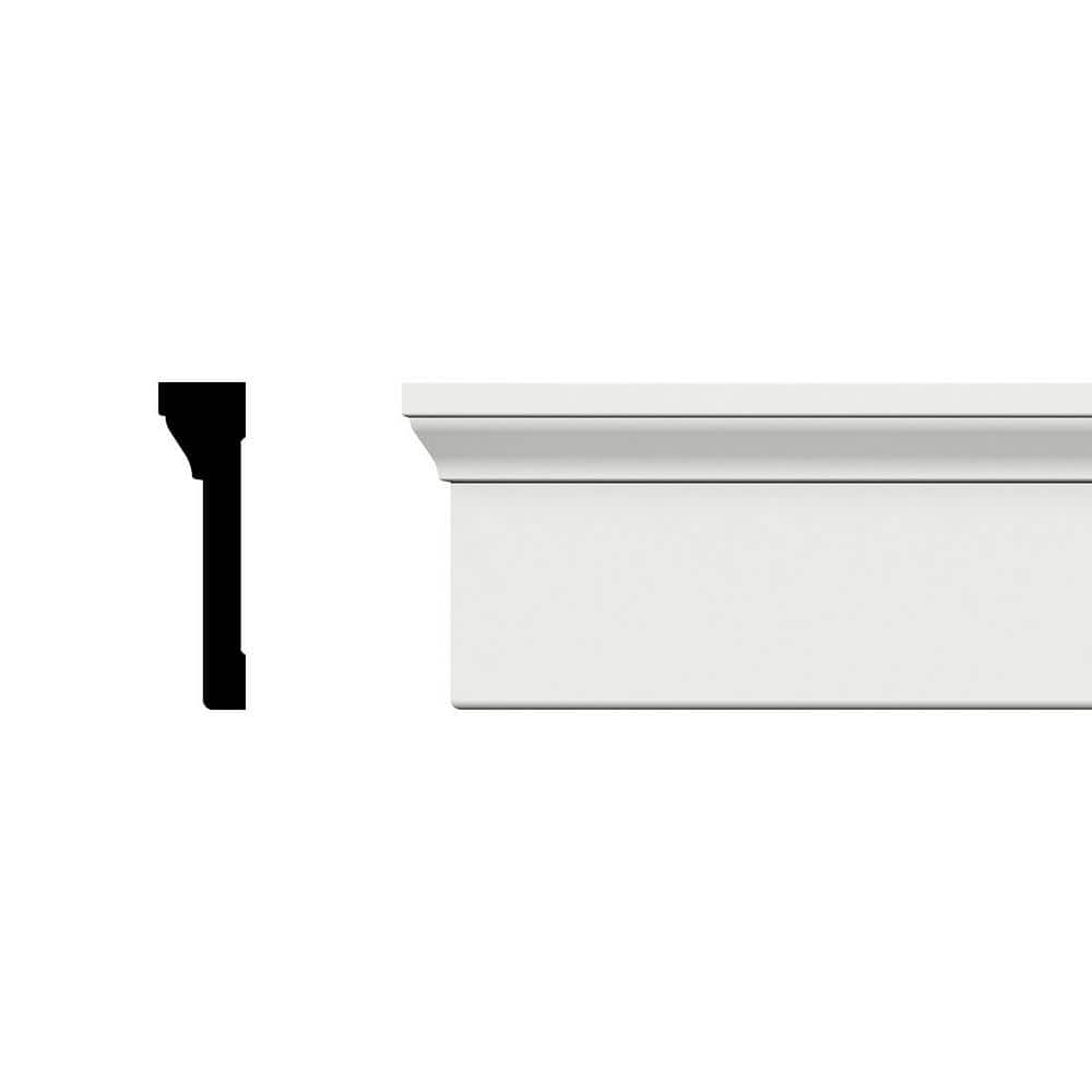 Ekena Millwork 4-1/2 in. x 1-1/4 in. x 96 in. Back Band Casing Moulding, PVC