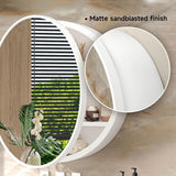KeonJinn 20 in. W x 20 in. H Round White Metal Framed Recessed/Surface Mount Medicine Cabinet with Mirror