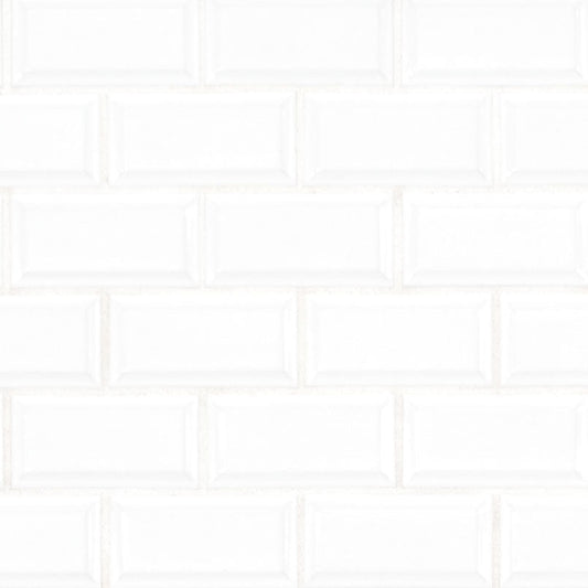 MSI Bright White Bevel 11.47 in. x 11.63 in. x 6 mm Glossy Porcelain Mesh-Mounted Mosaic Tile (13.35 sq. ft. / case)