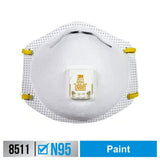 3M 8511 N95 Disposable Paint Respirator with Cool Flow Valve, 2-Pack