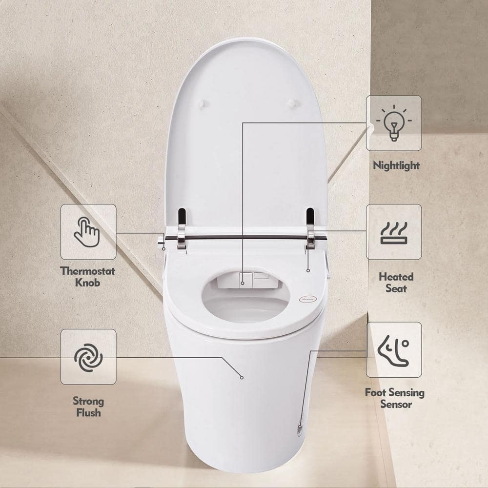 Abruzzo Smart Bidet Toilet with Heated Seat and Foot Sensor Flush
