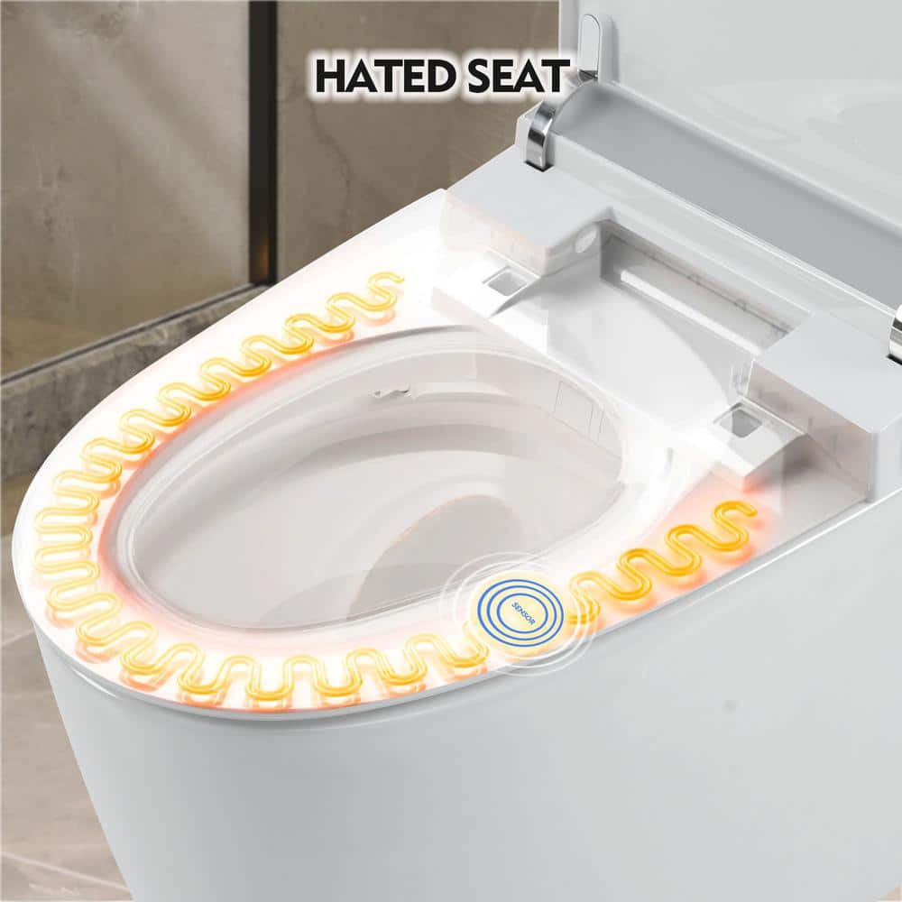 Abruzzo Tankless Elongated Smart Toilet Bidet with Auto Flush and Heated Seat