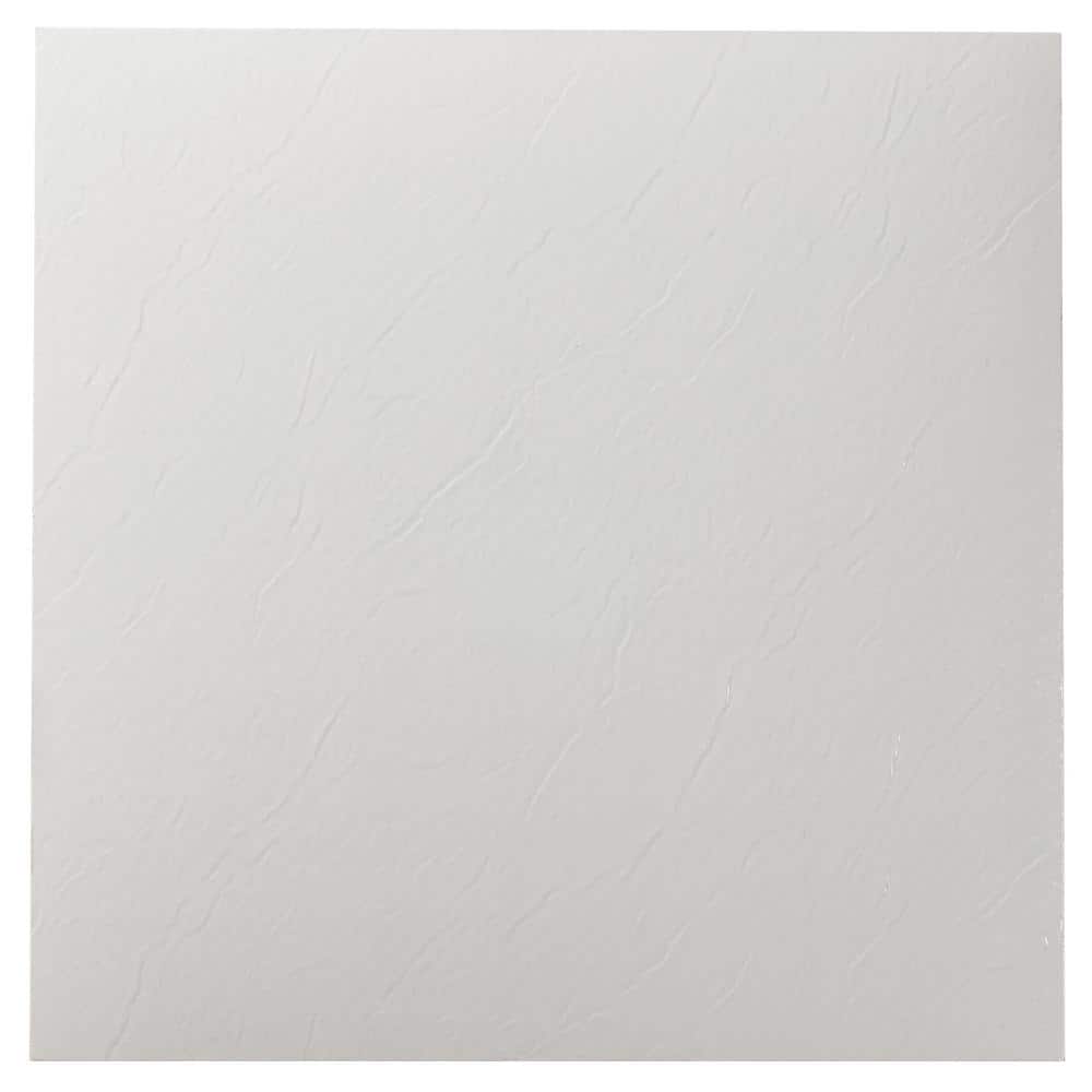 ACHIM Sterling White Solid 12 in. x 12 in. Peel and Stick Vinyl Tile (20 sq. ft. / case)