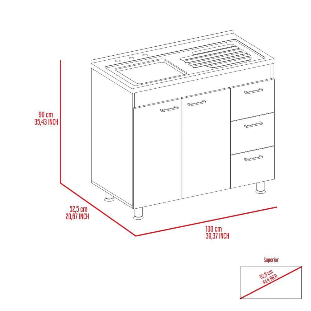 Adrinfly 20.67 in. x 38.37 in. Freestanding Wood Laundry Sink with Cabinet in White