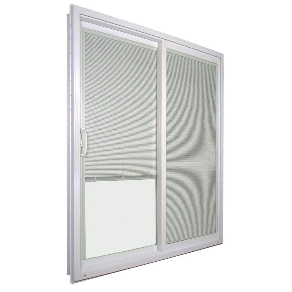 72 in. x 80 in. 50 Series White Vinyl Sliding Patio Door Frame Kit, Universal Handing