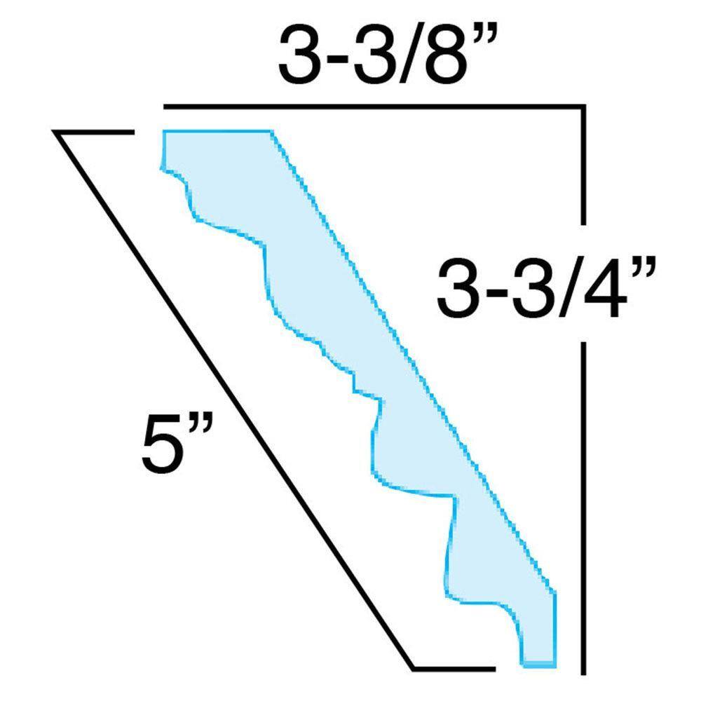 American Pro Decor 3-3/4 in. x 3-3/8 in. x 94-1/2 in. Egg and Dart Barrel Polyurethane Crown Moulding Pro Pack 31-1/2 LF (4-Pack)