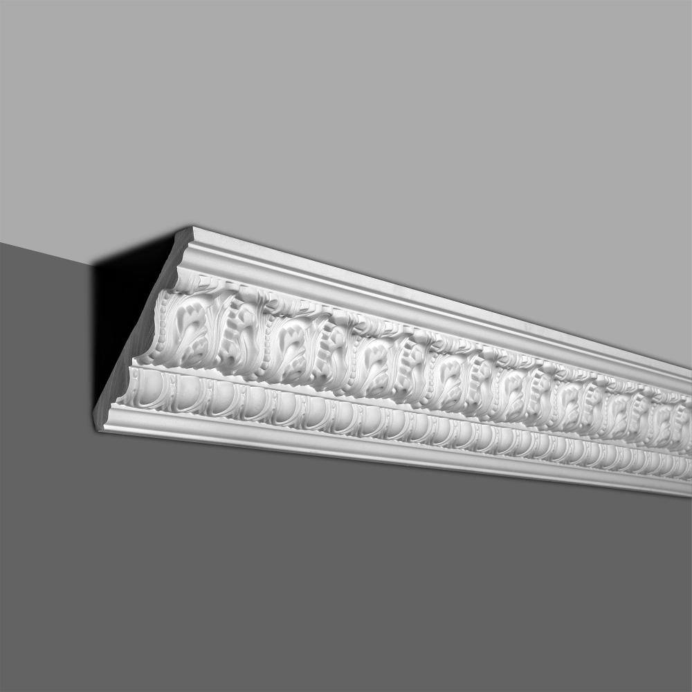 American Pro Decor 4-1/2 in. x 3-15/16 in. x 96 in. Egg and Dart Acanthus Polyurethane Crown Moulding Pro Pack 16 LF (2-Pack)