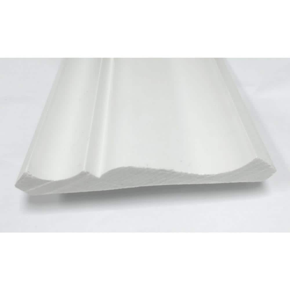 American Pro Decor WM 45 3-3/4 in. x 3-3/4 in. x 96 in. Plain Recycled Polystyrene Crown Moulding Pro Pack 32 LF (4-Pack)
