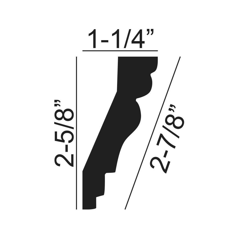 American Pro Decor 2-5/8 in. x 1-1/4 in. x 94-1/2 in. Leaf Polyurethane Crown Moulding Pro Pack 39 LF (5-Pack)