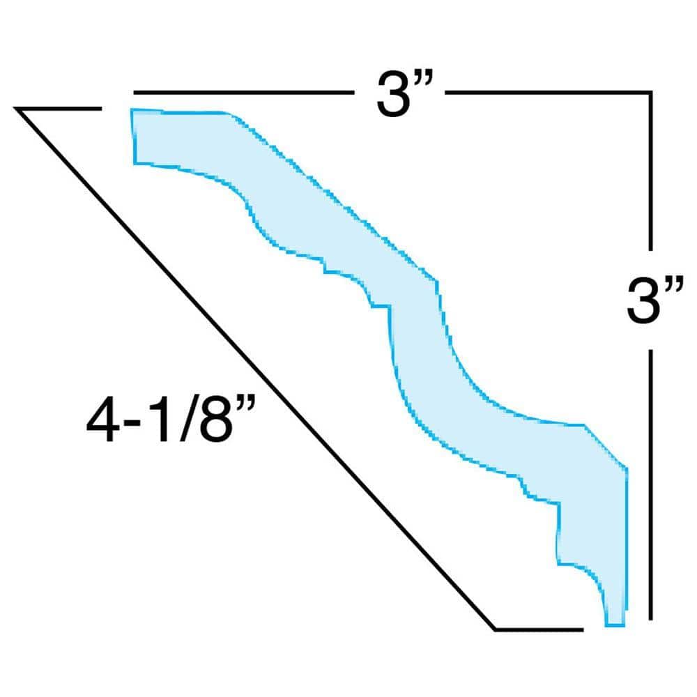 American Pro Decor 3 in. x 3 in. x 94-1/2 in. Ribbon Rope Polyurethane Crown Moulding Pro Pack 39 LF (5-Pack)