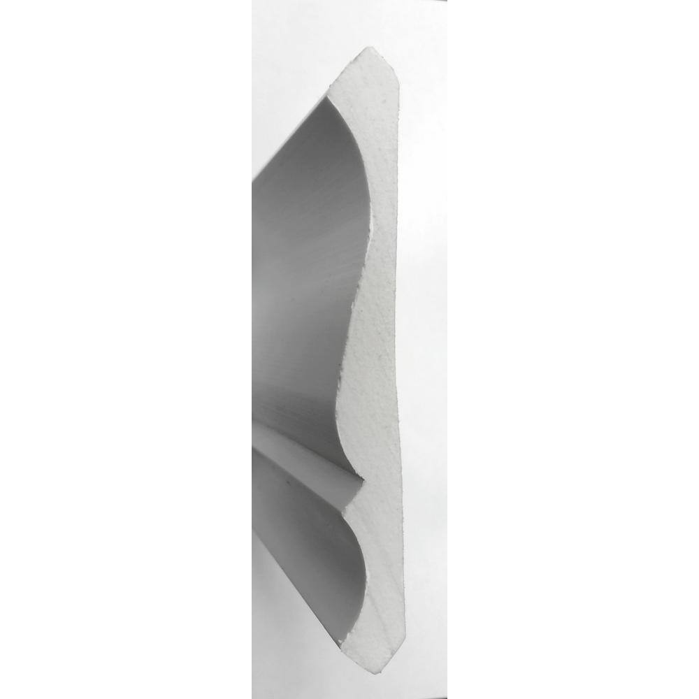 American Pro Decor WM 45 3-3/4 in. x 3-3/4 in. x 96 in. Plain Recycled Polystyrene Crown Moulding Pro Pack 40 LF (5-Pack)