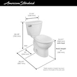 American Standard Cadet 3 White Round Standard Height 2-Piece Toilet, 10-in Rough-In